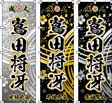 成人式幟.卒業式のぼり旗☆名入れ旗.名前のぼり☆体育祭.応援旗