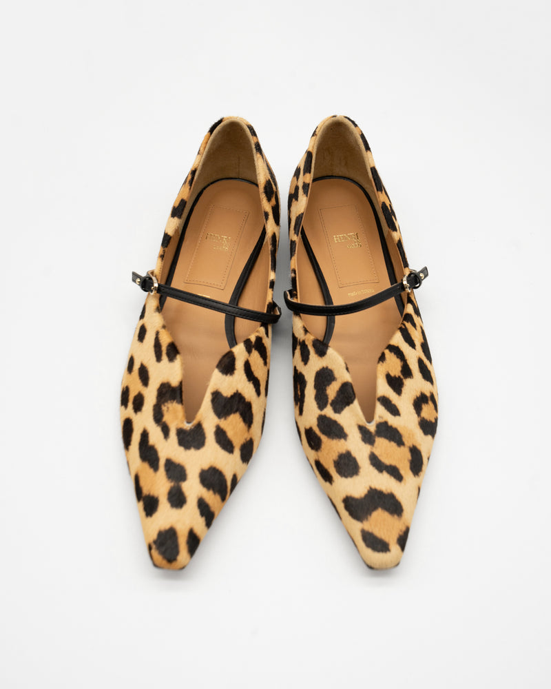 Kate leopard メリージェーン ポインテッド パンプス レオパード