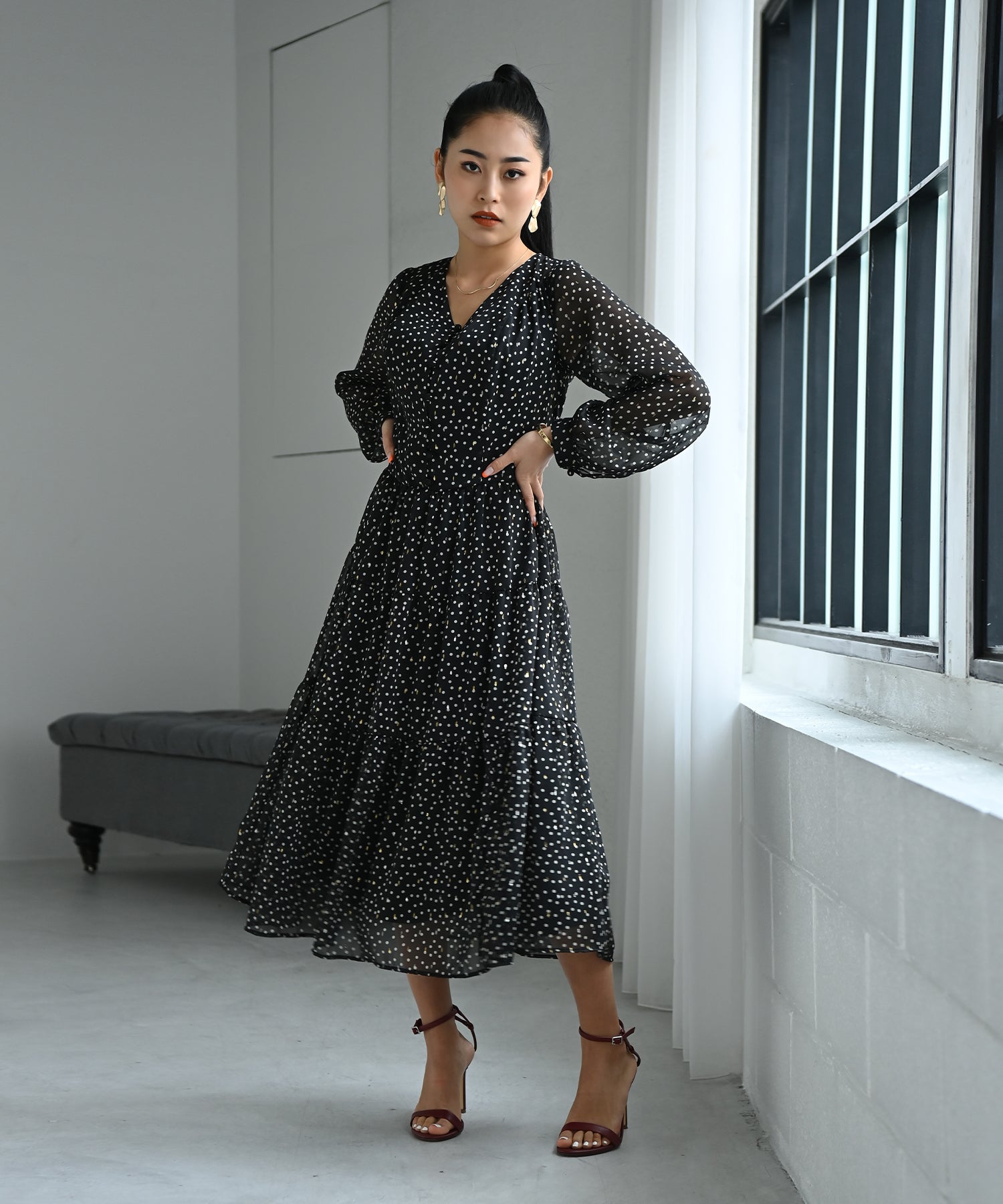 シフォンドットワンピース – ワンピース・ドレス – HEART CLOSET