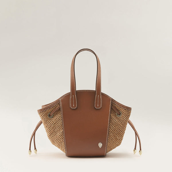 Shop the Piaf Tote With Raffia in Cuoio/Nougat | Helen Kaminski