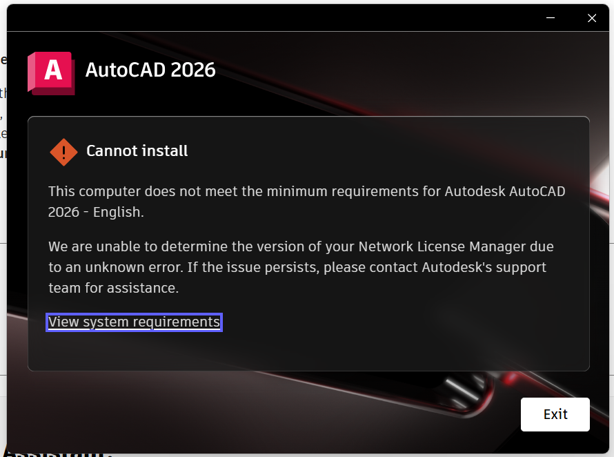 インストールできません。このコンピュータは最小要件を満たしていませ