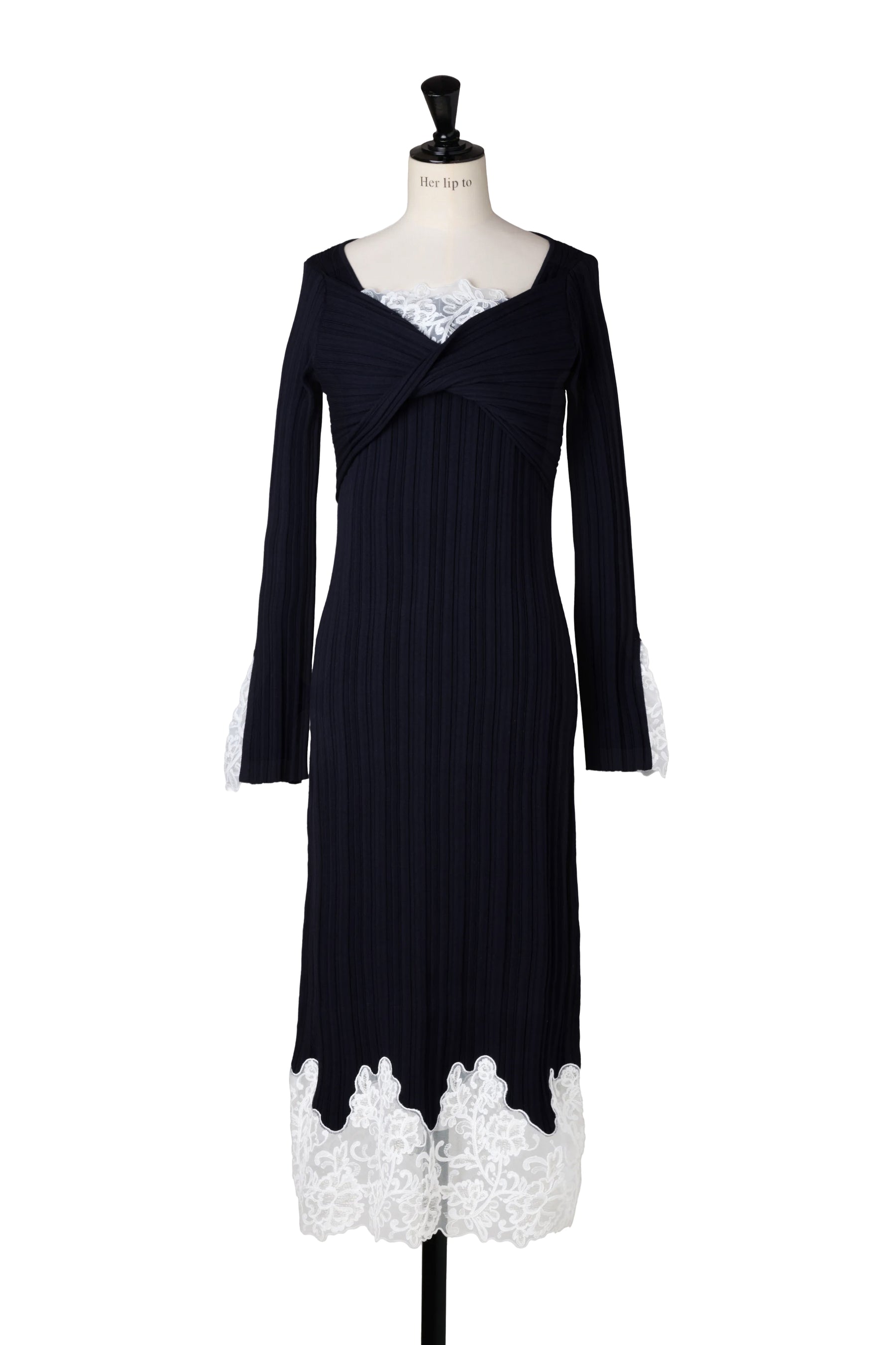 Lilou Lace Hem Knit Dress