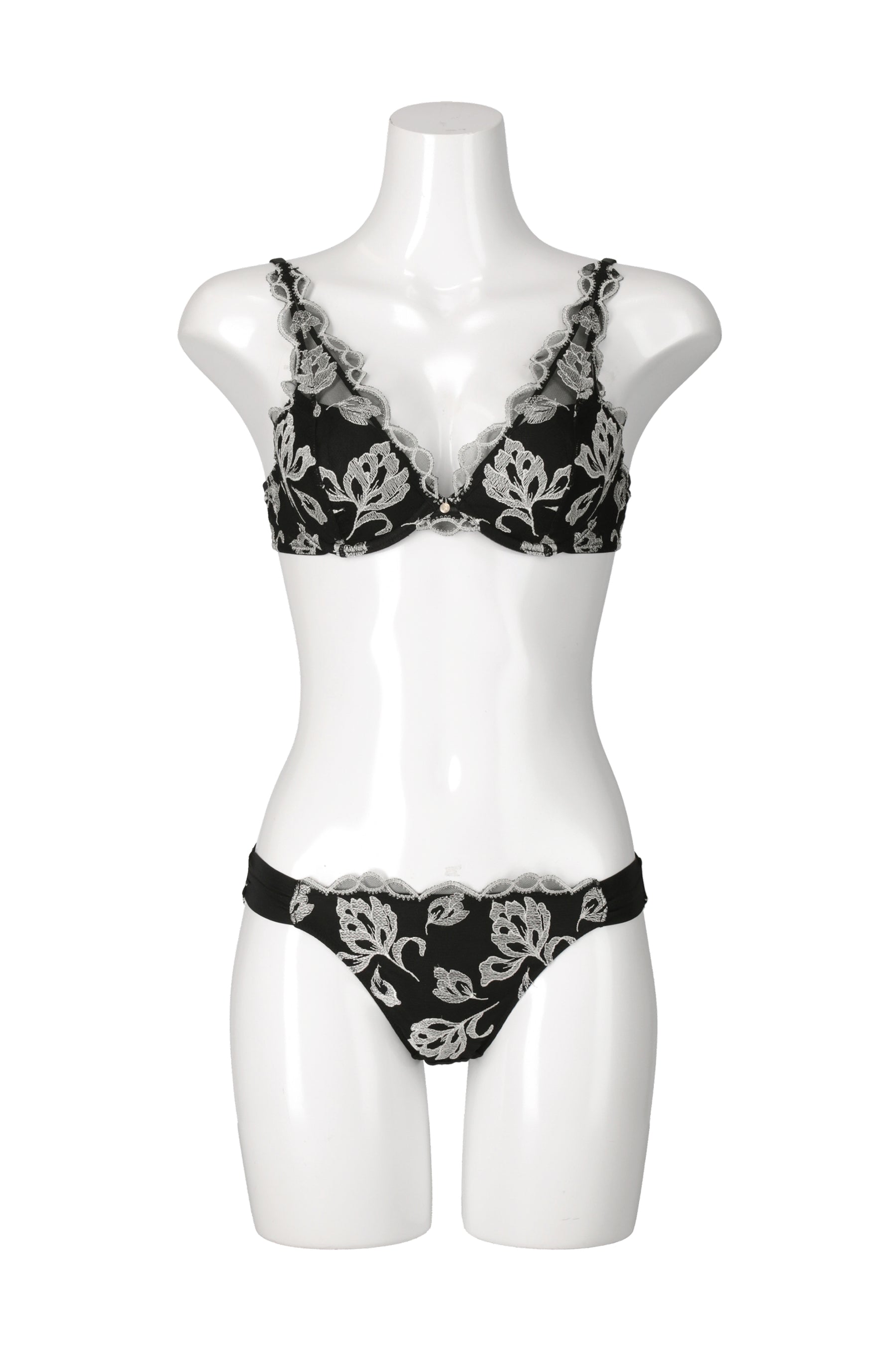 pearl black】Magnolia Tulle Lace Bra Set
