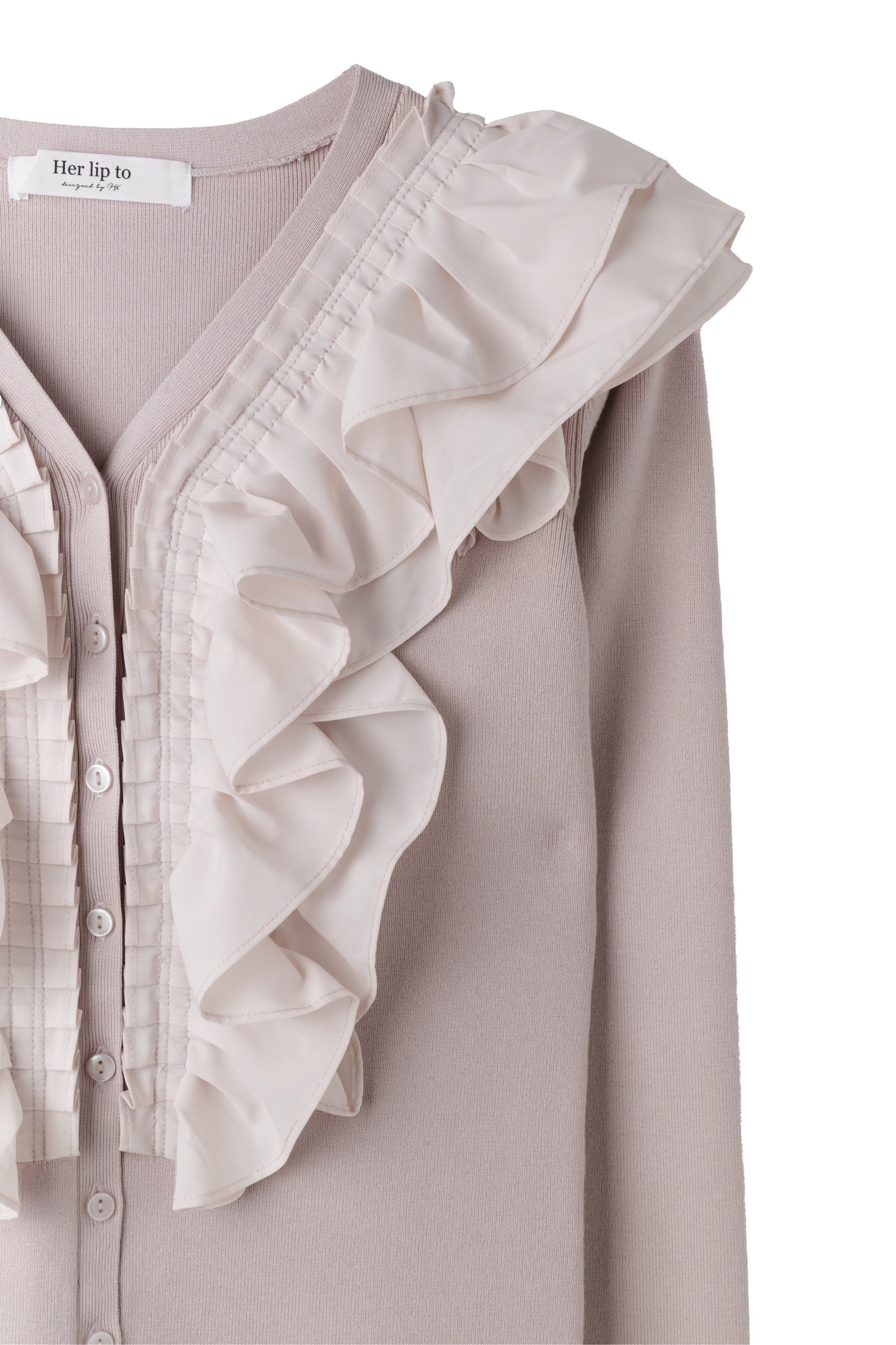 Ruffle Pleated Knit Cardigan