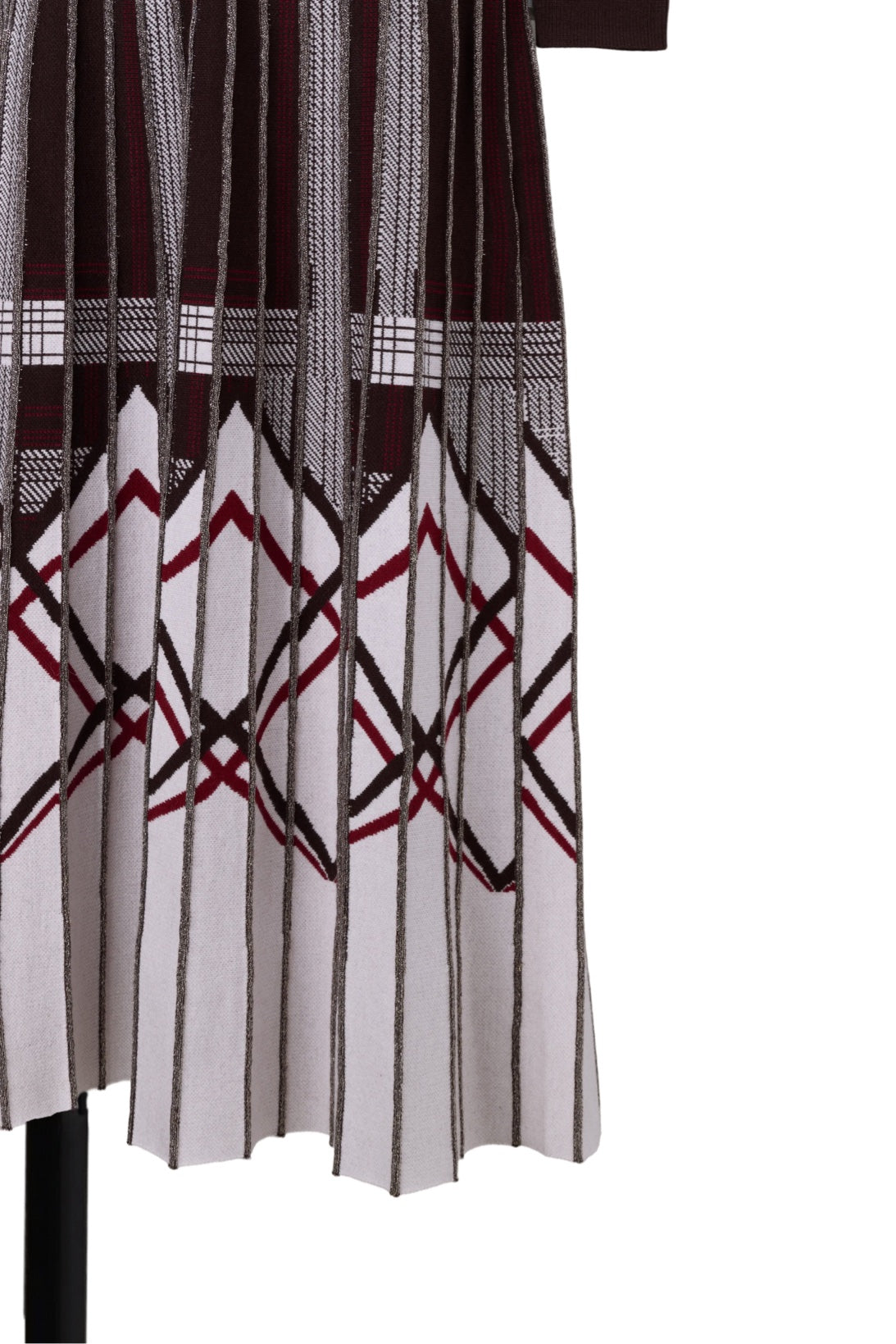 Layered Checked Knit Dress