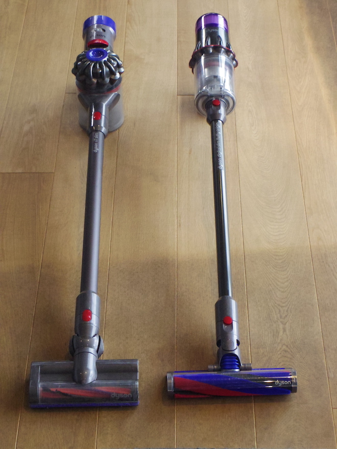 ダイソンのクリーナーヘッド比較。フラフィとダイレクトドライブの2種