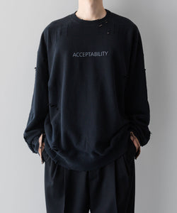 ssstein / シュタイン】OVERSIZED REBUILD SWEAT LS - DARK NAVY