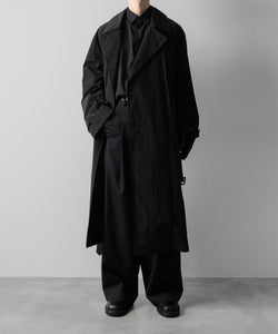 ssstein / シュタイン】WINDPROOF NYLON DOUBLE BREASTED COAT - BLACK