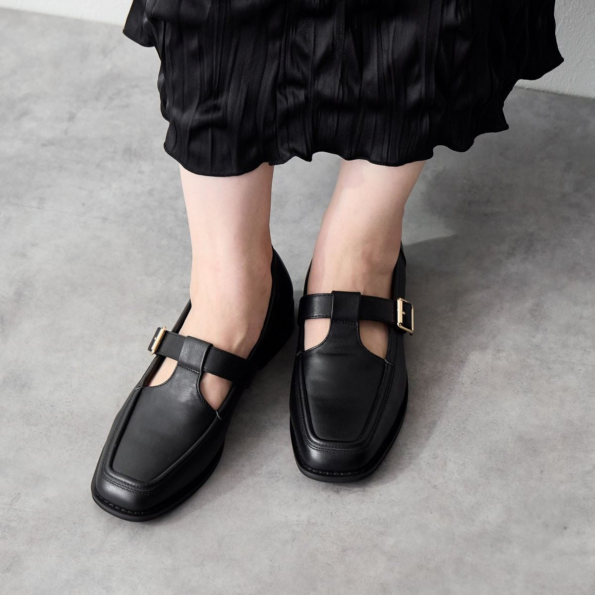 SALE】スクエアTストラップシューズ/641303