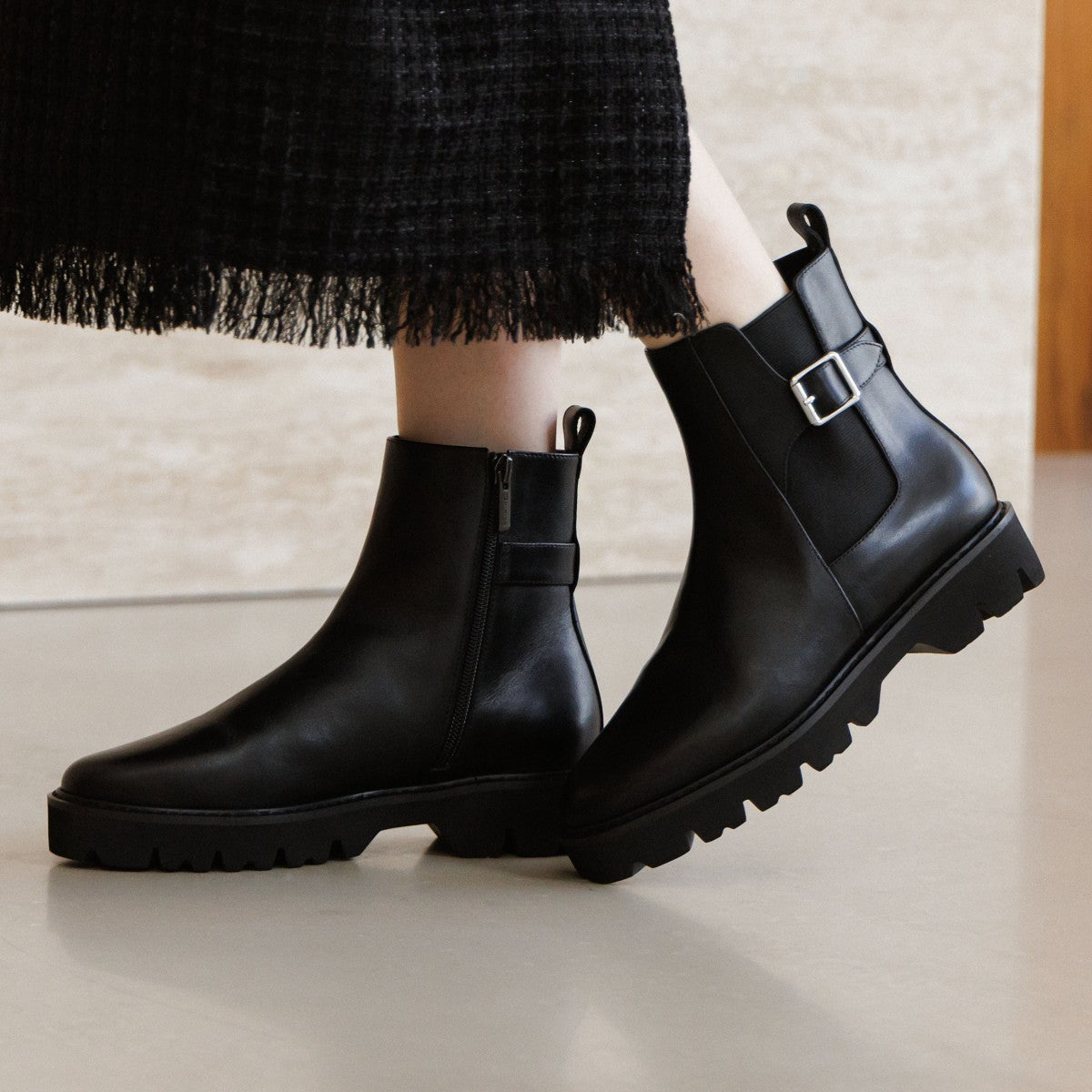 再値下げ】トラックソールサイドゴアベルトブーツ/651406