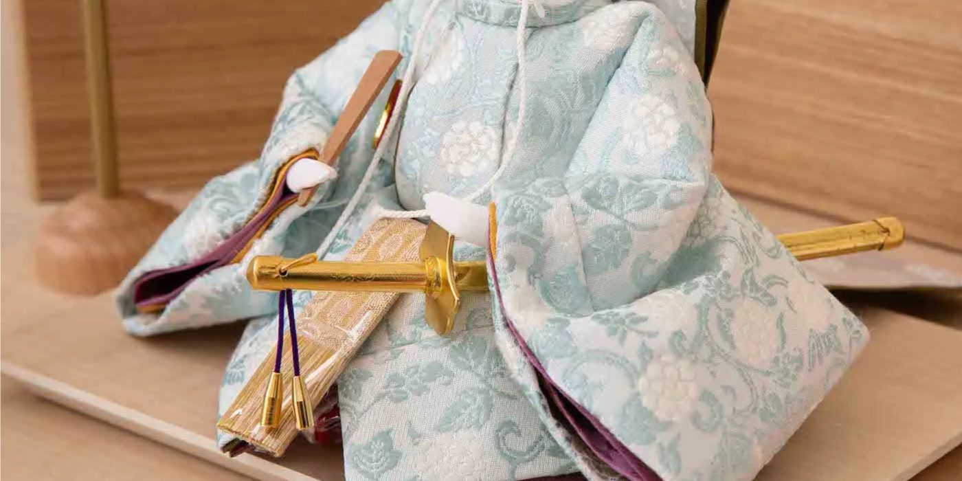 ひな人形 芥子 西陣織正絹錦 モダン ドライフラワー