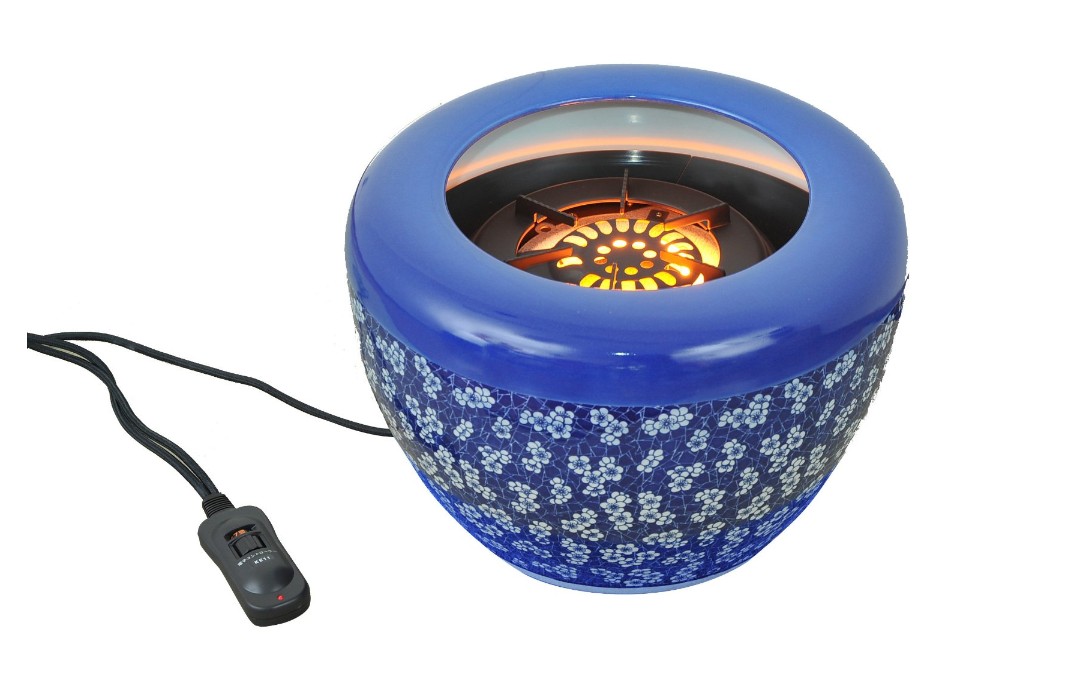 火事になりにくい！どっしり火鉢型ハロゲンヒーター: 和室にメトロな