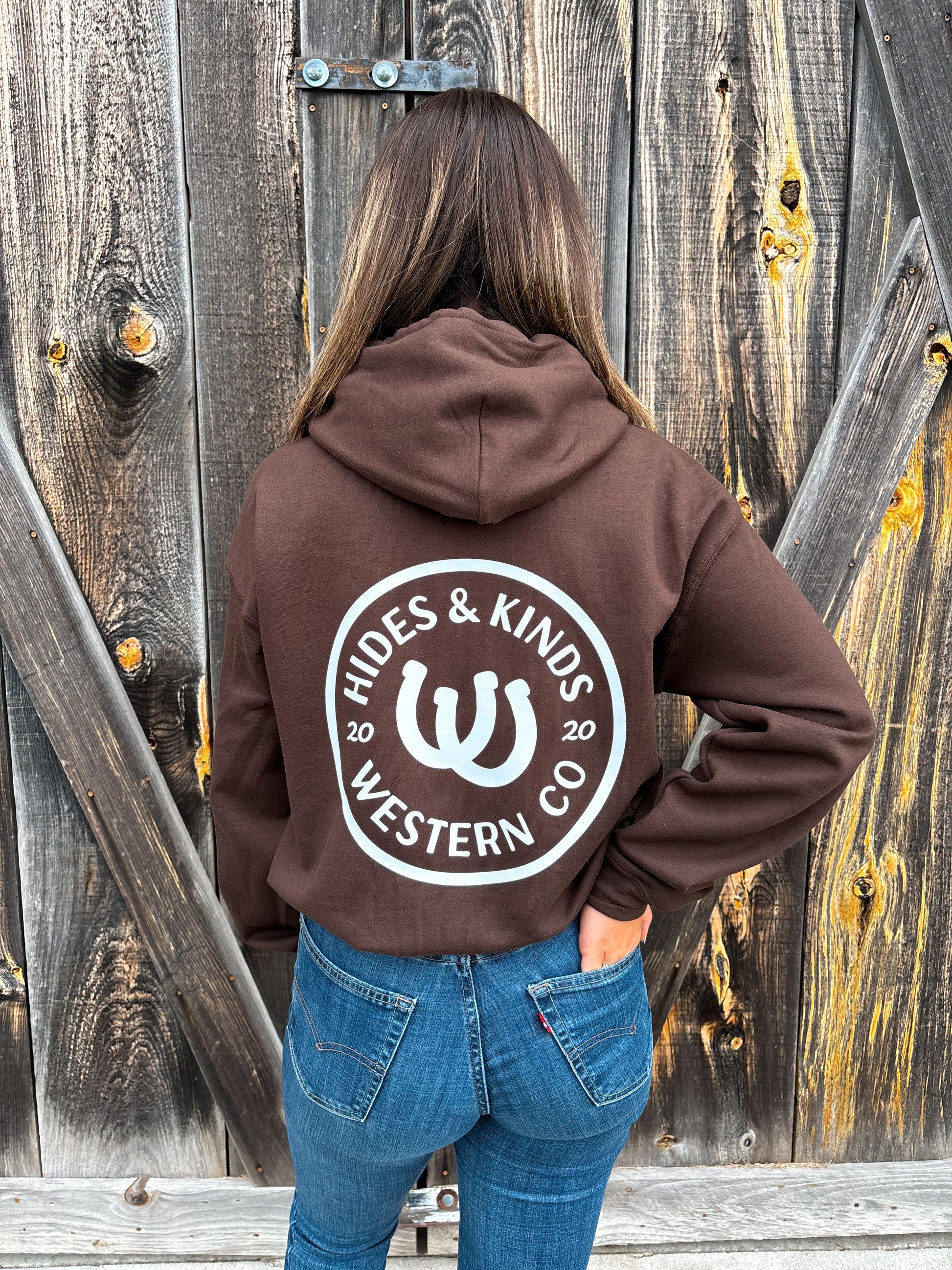 Outrider Hoodie – Chocolate Brown Western Hoodie | Hides & Kinds