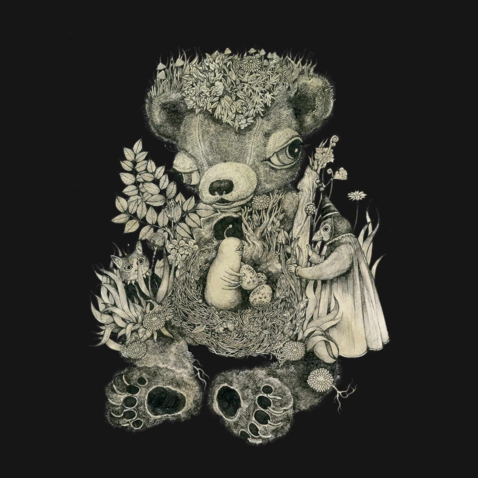 ヒグチユウコさんのジグレー画 LOVE｜ヒグチユウコさんのジグレー画