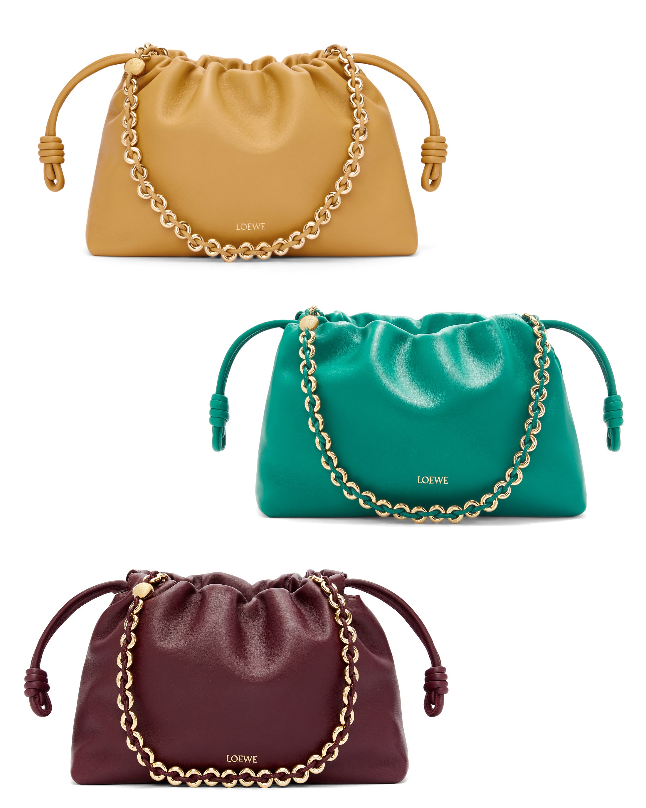 ロエベの名作「フラメンコ」バッグから新型が登場。ストラップ付きの