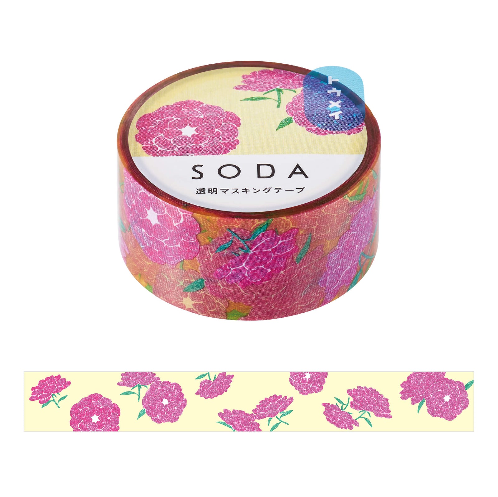 SODA フラワー (20mm) CMT20-011 透明 マスキングテープ｜HITOTOKI公式