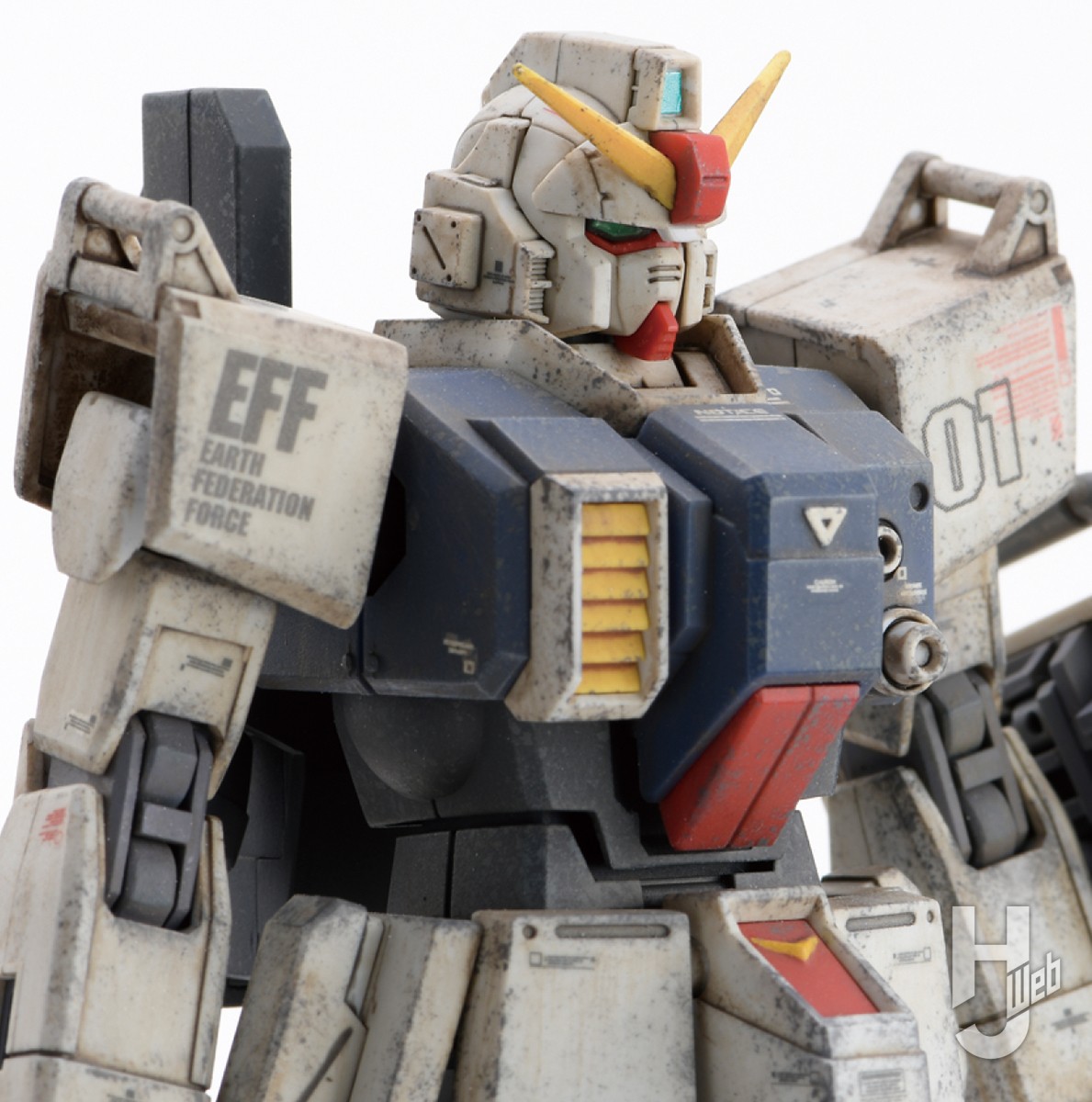 HG陸戦型ガンダム」汚し完了！ストレーキングとドライブラシで