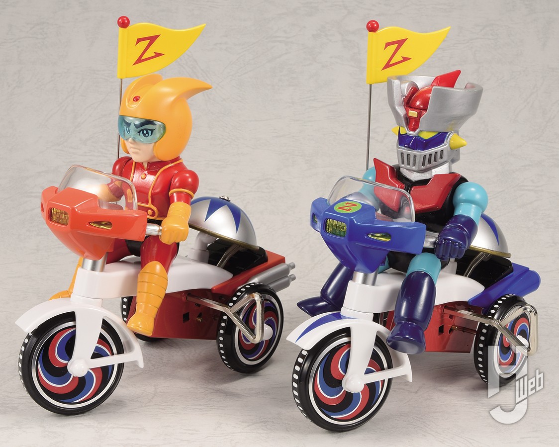 あしゅら男爵」「ダブラスM2」「ガラダK7」が“ゼンマイ式三輪車”に搭乗