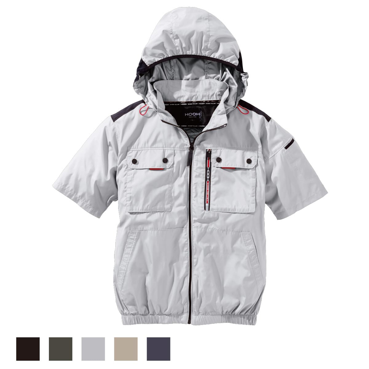 V1127ミドルファン半袖フードジャケット - HOOH VILEA 作業着と電動