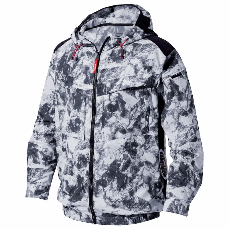 V8812サイドファン長袖フードジャケット 空調機能を取り入れたファン