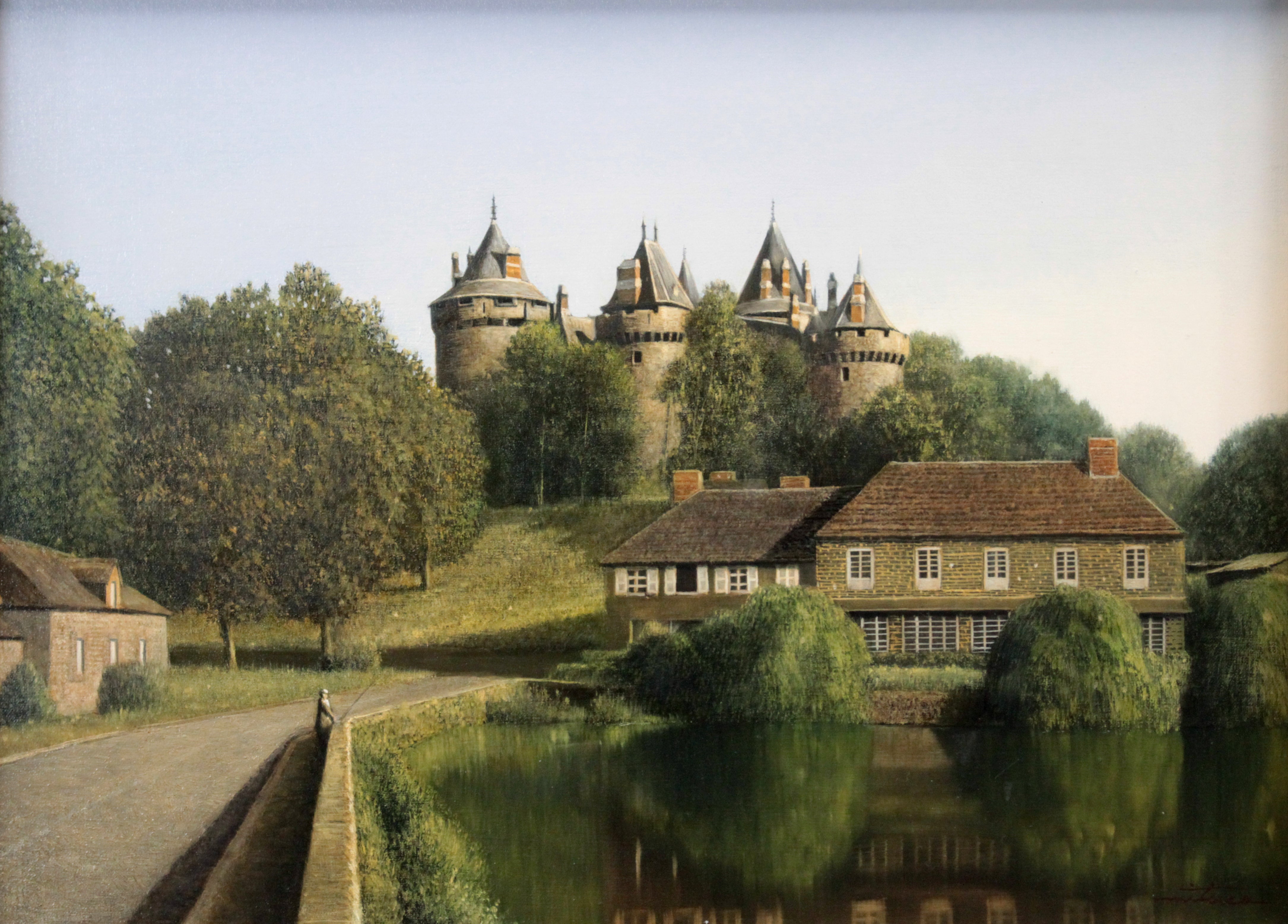 中司満夫 『コンブールの湖畔』 油彩画 - 北海道画廊