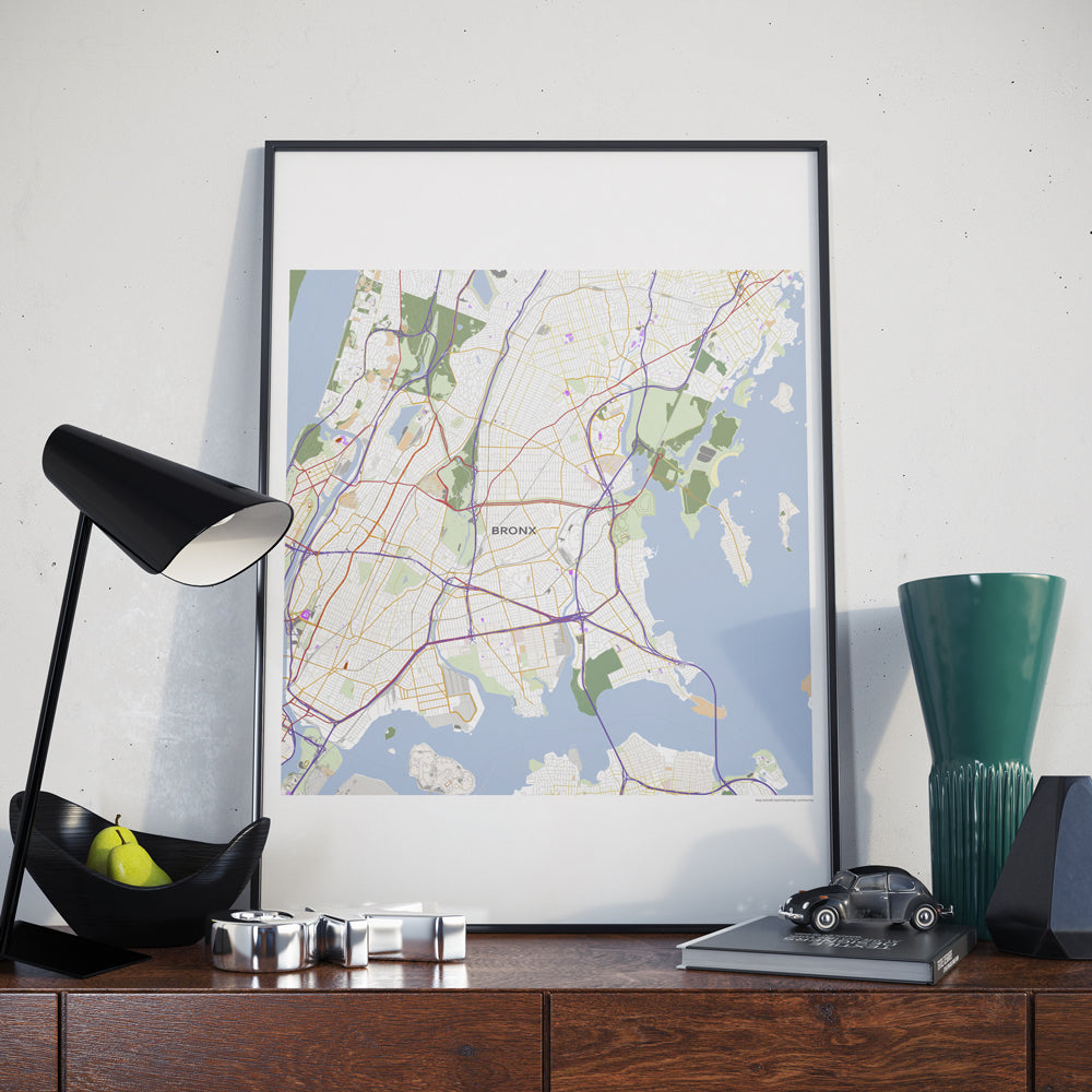 都市地図 ポスター｜ブロンクス ニューヨーク 都市詳細地図のポスター