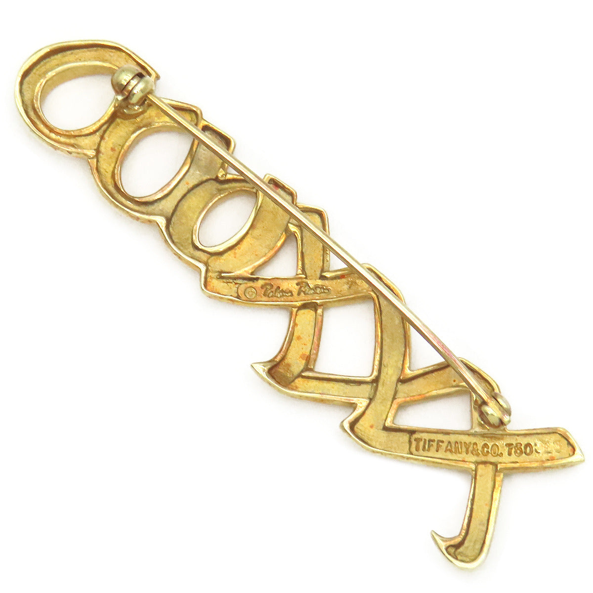 ティファニー Tiffany & Co ラブ＆キス ゴールド K18YG ブローチ 750