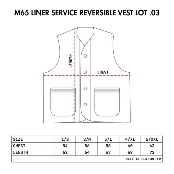 M65 Liner Service Reversible Vest LOT.03 Black-Olive — Hoya Fields