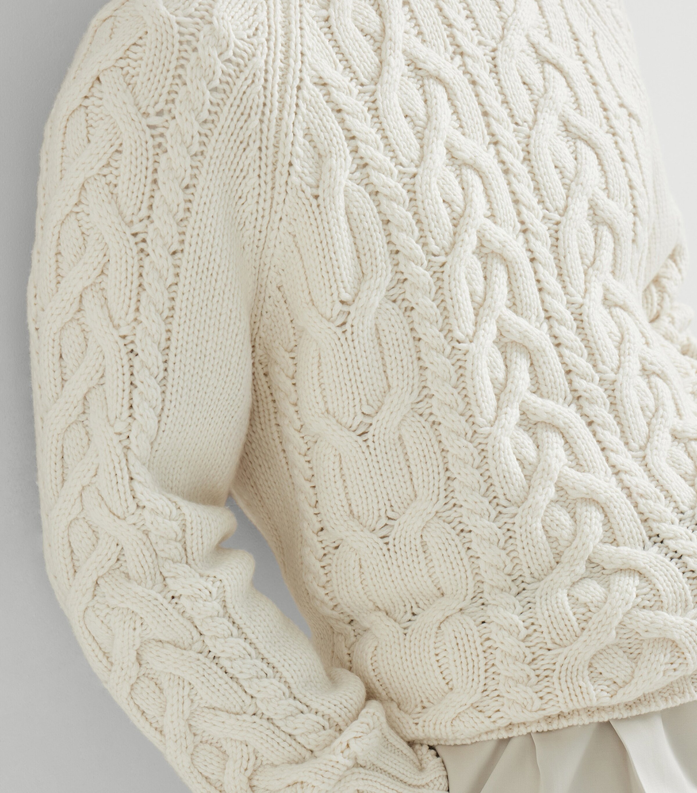 Brunello Cucinelli White Cashmere Cable-Knit Sweater | Harrods US