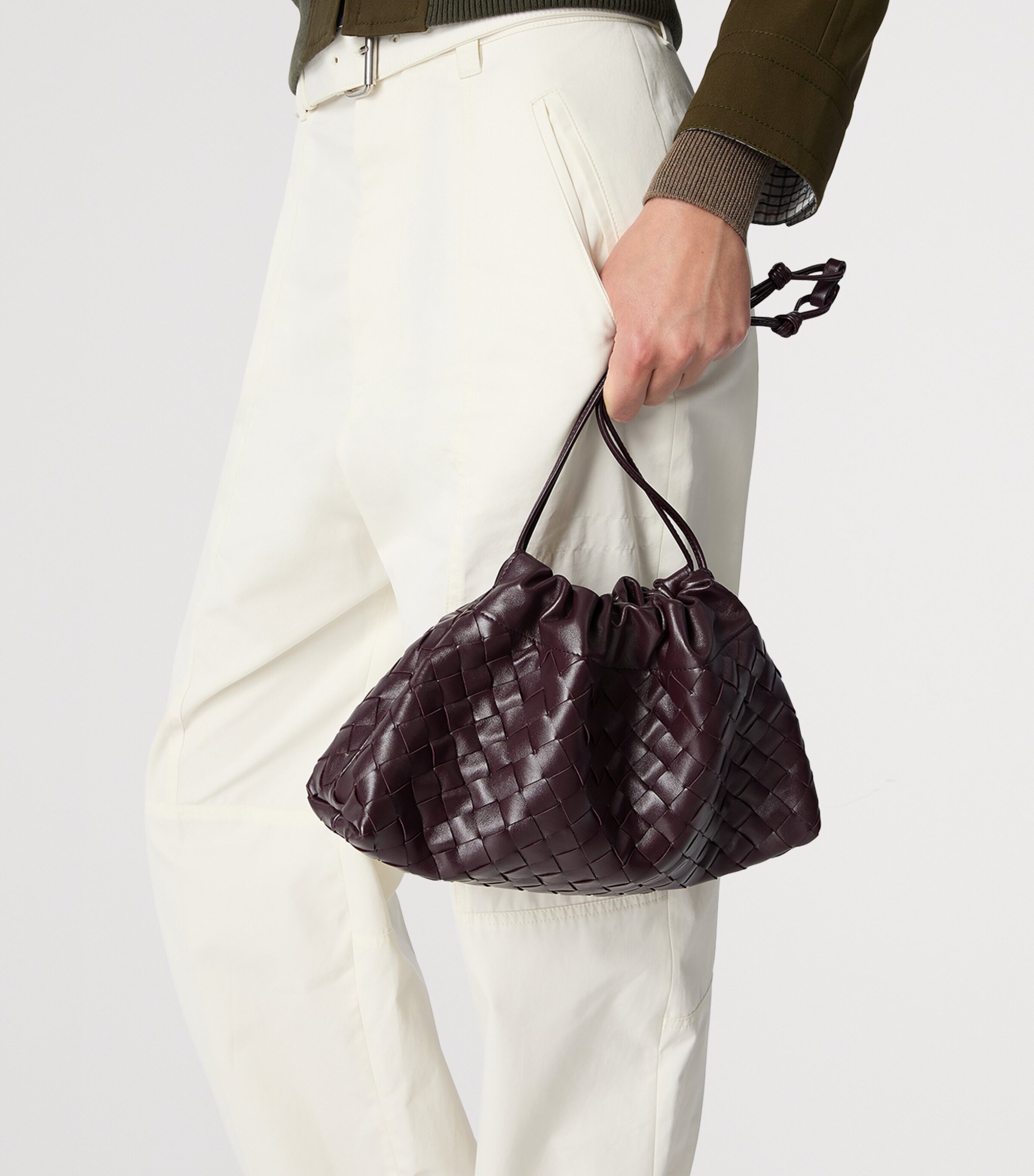 Bottega Veneta Brown Intrecciato Leather Notte Shoulder Bag