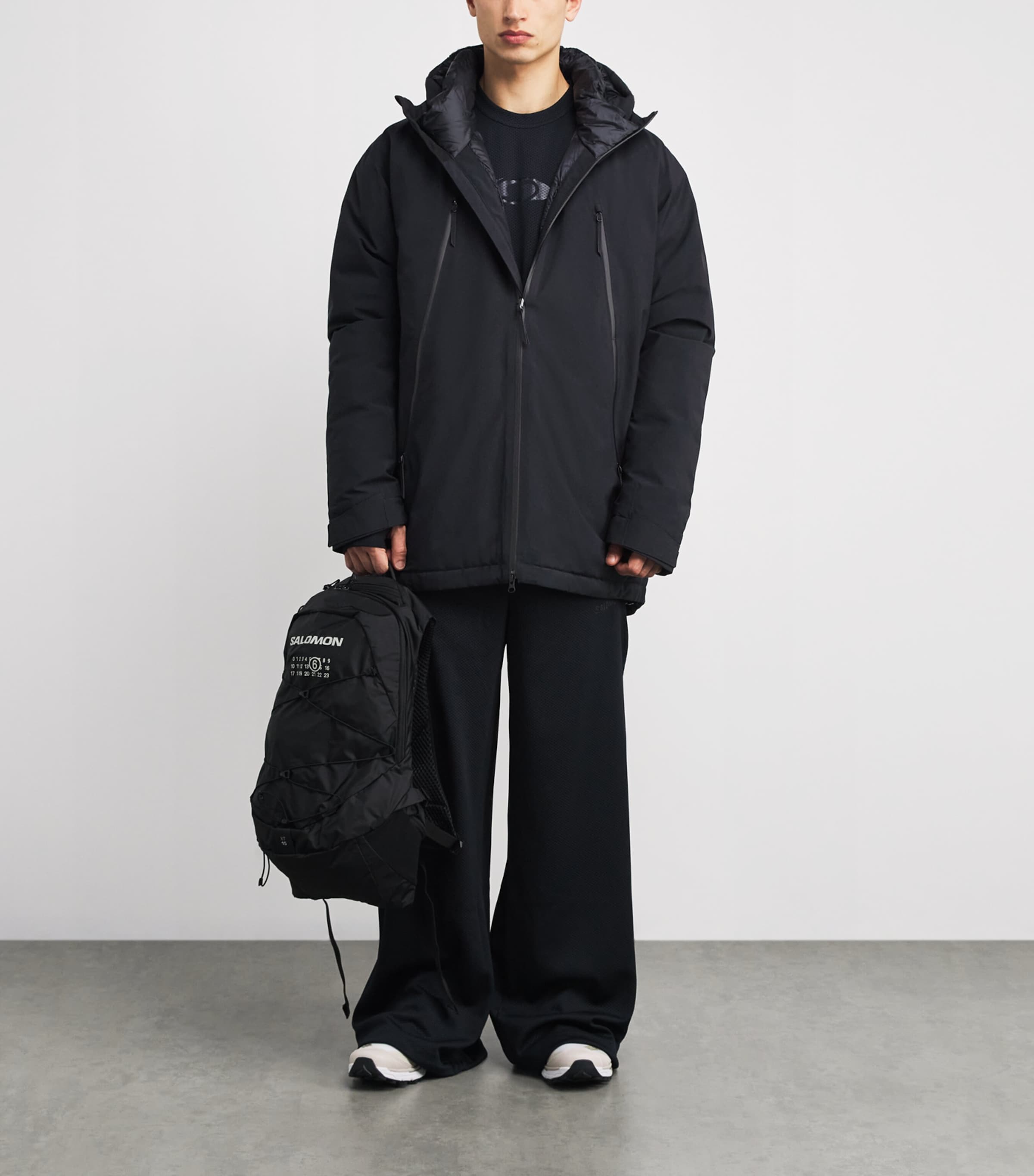 MM6 Maison Margiela Black x Salomon Technical Down Jacket | Harrods UK