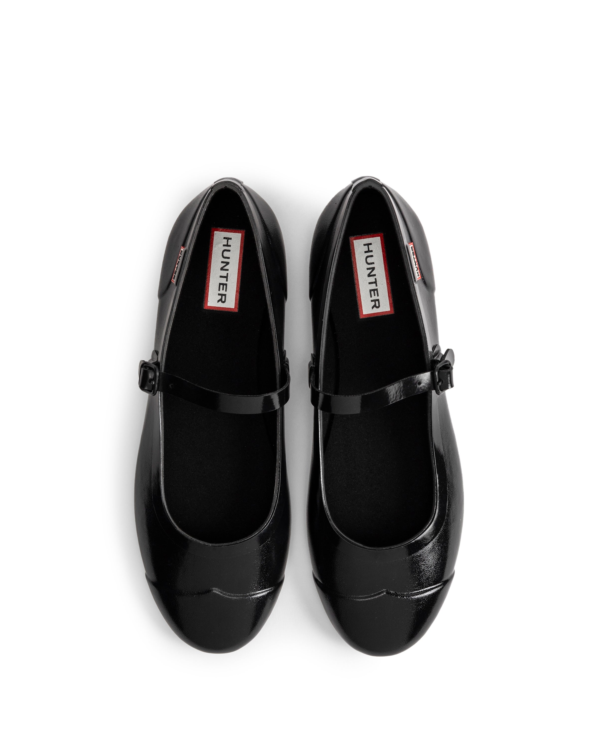 リファインド メリー ジェーン バックル バレリーナ グロス - ブラック