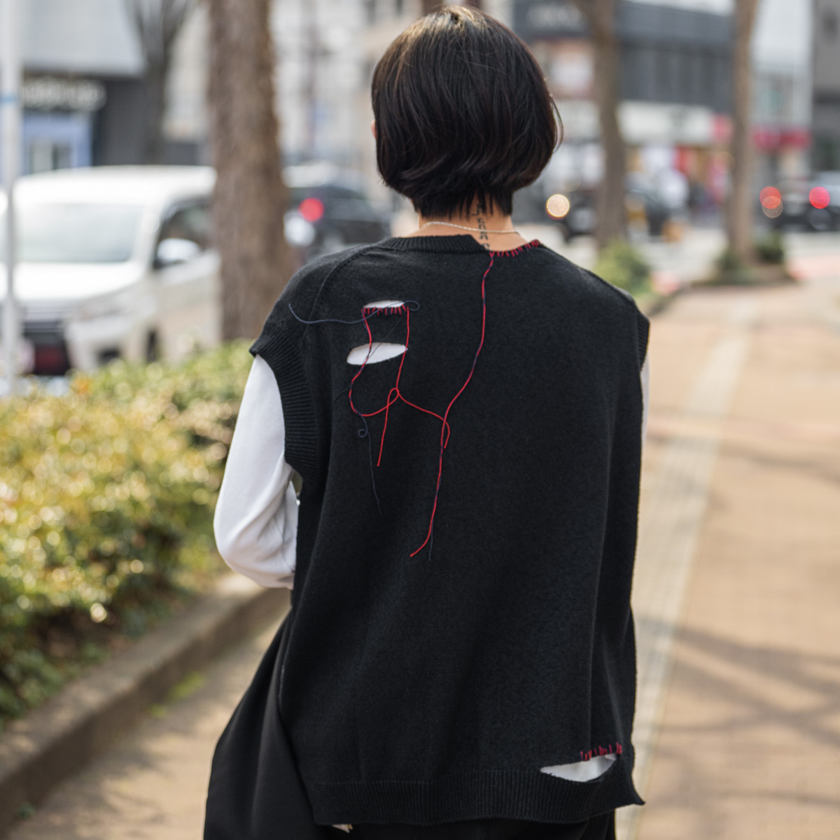 YOHJI YAMAMOTO ダメージニットベスト | HUES 福岡セレクトショップ