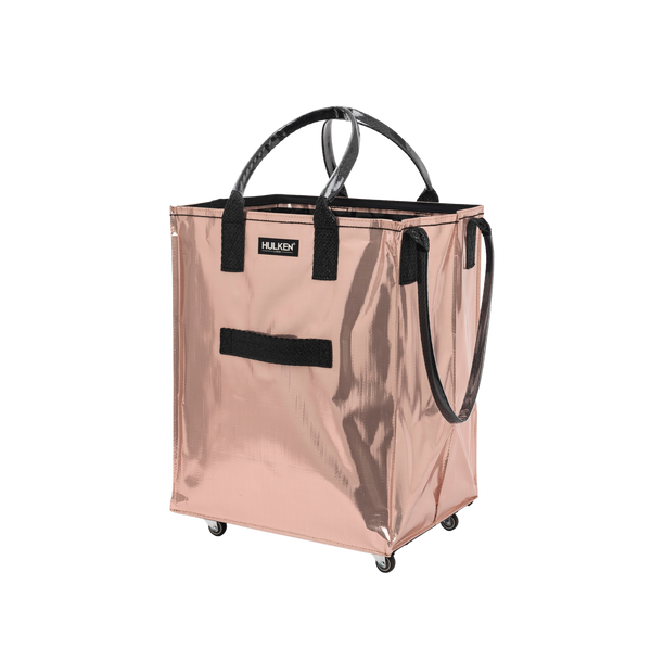 Rose Gold Tote Bag | Stylish Foldable Bag on Wheels – HULKEN®