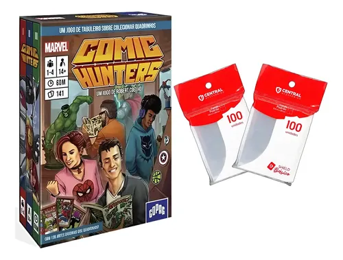 Kit Marvel Comic Hunters Quadrinhos Coleção + 200 Sleeve