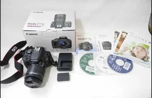 Câmera Cânon Eos Kiss X7 Rebel Sl1 Lentes 18-55mm/ 55-250mm Preto