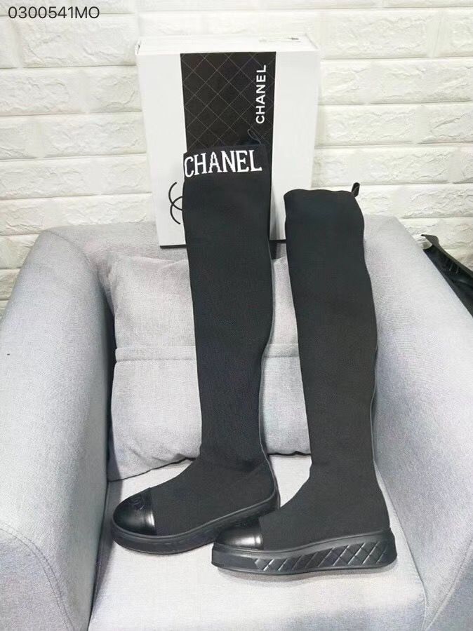 Chanel woman shoes sock boots tight high long boot