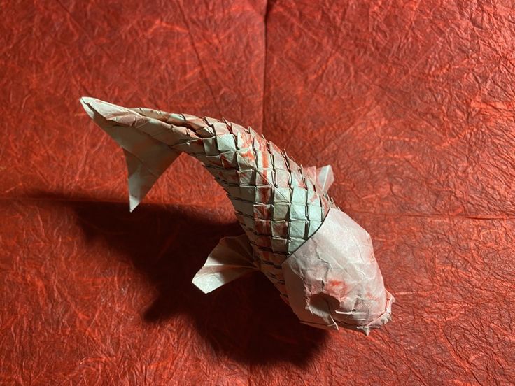 Origami scaled Koi-Robert J. Lang Red