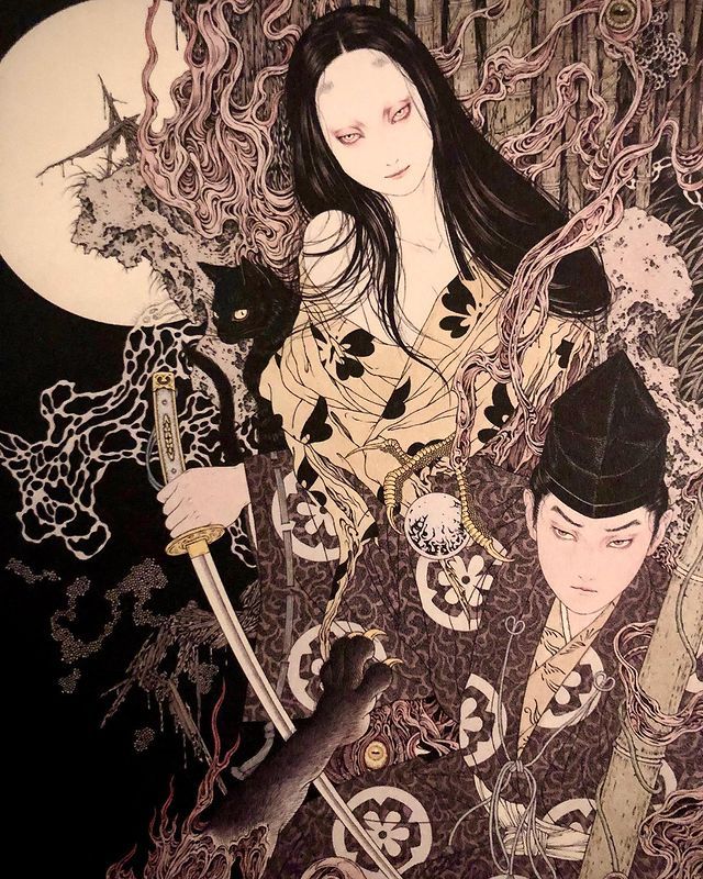 Takato Yamamoto / 山本タカト sur Instagram : 「藪の中の黒猫