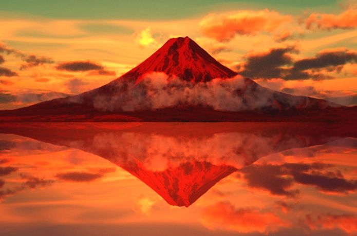 赤富士絵画新春セール｜ダイヤモンド赤富士強力エナジーアート金運仕事