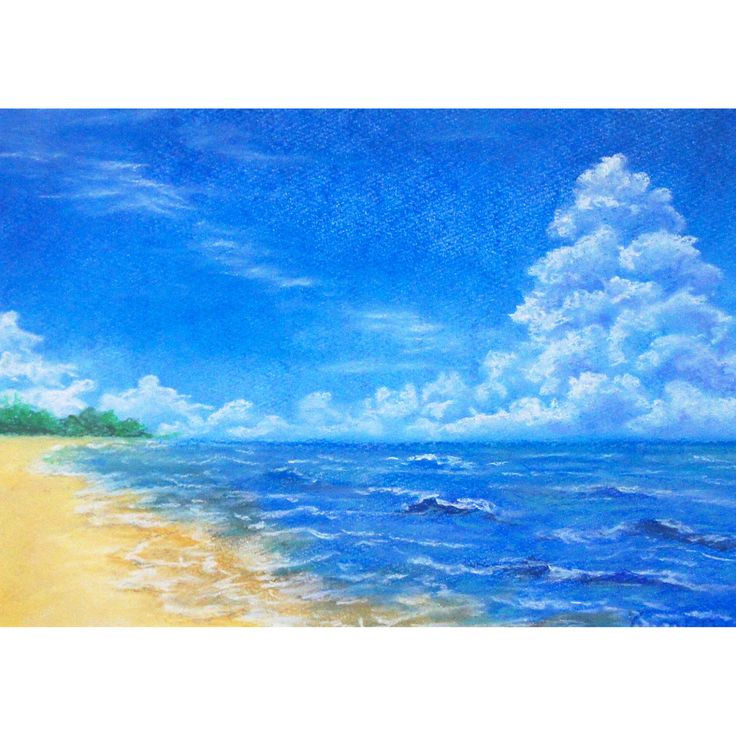 夏アート】夏の海と波＆入道雲の描き方withパステル