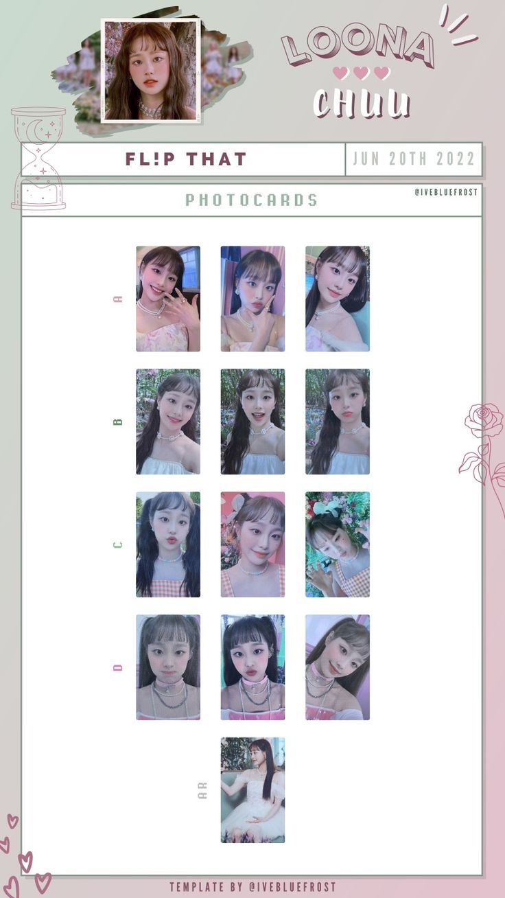 CHUU | LOONA | FLIP THAT | PHOTOCARD TEMPLATE