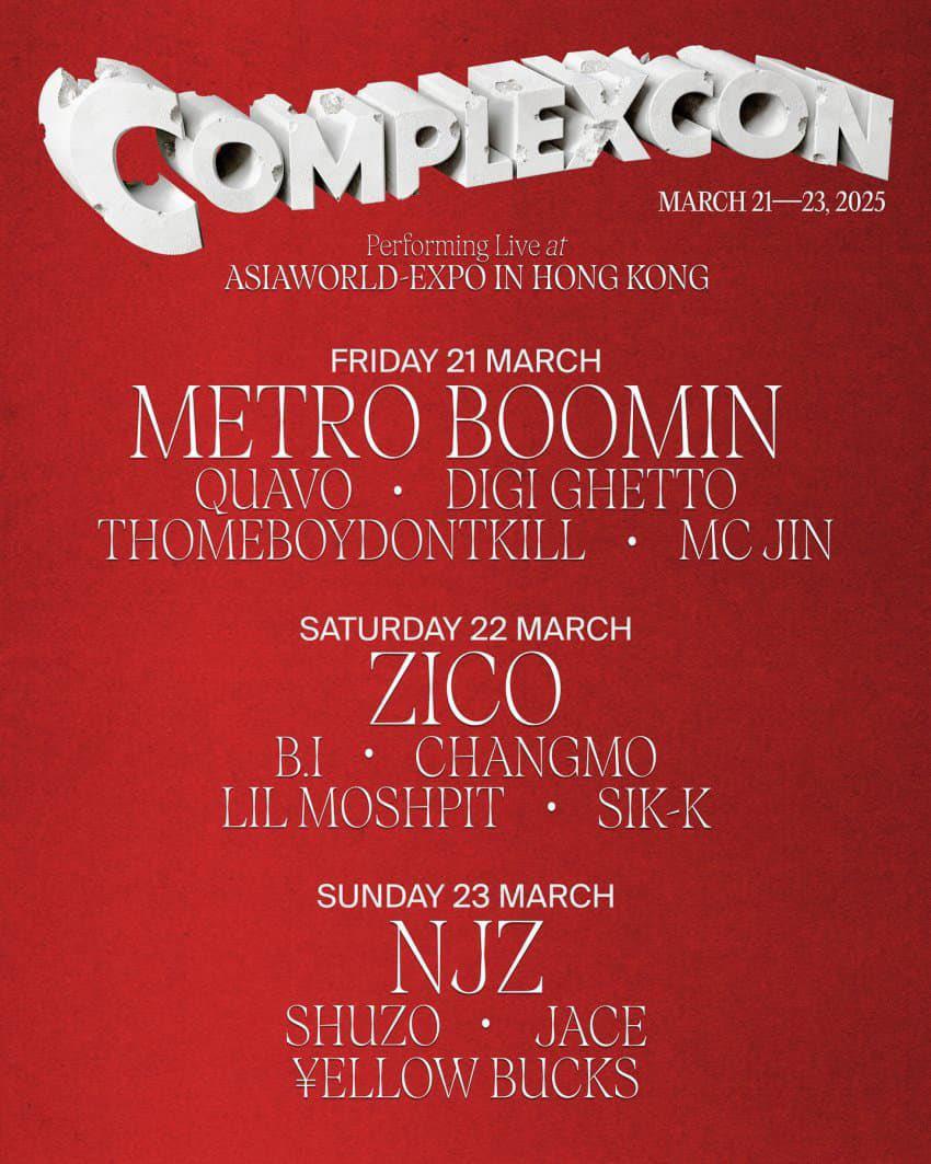 ComplexCon Hong Kong 2025 Lineup : r/kpop