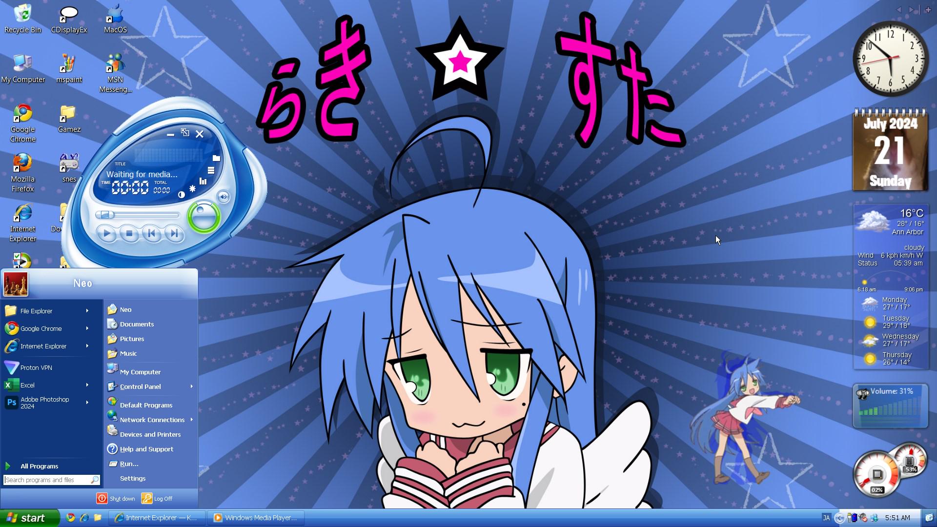 らき☆すた Windows XP デスクトップ : r/luckystar