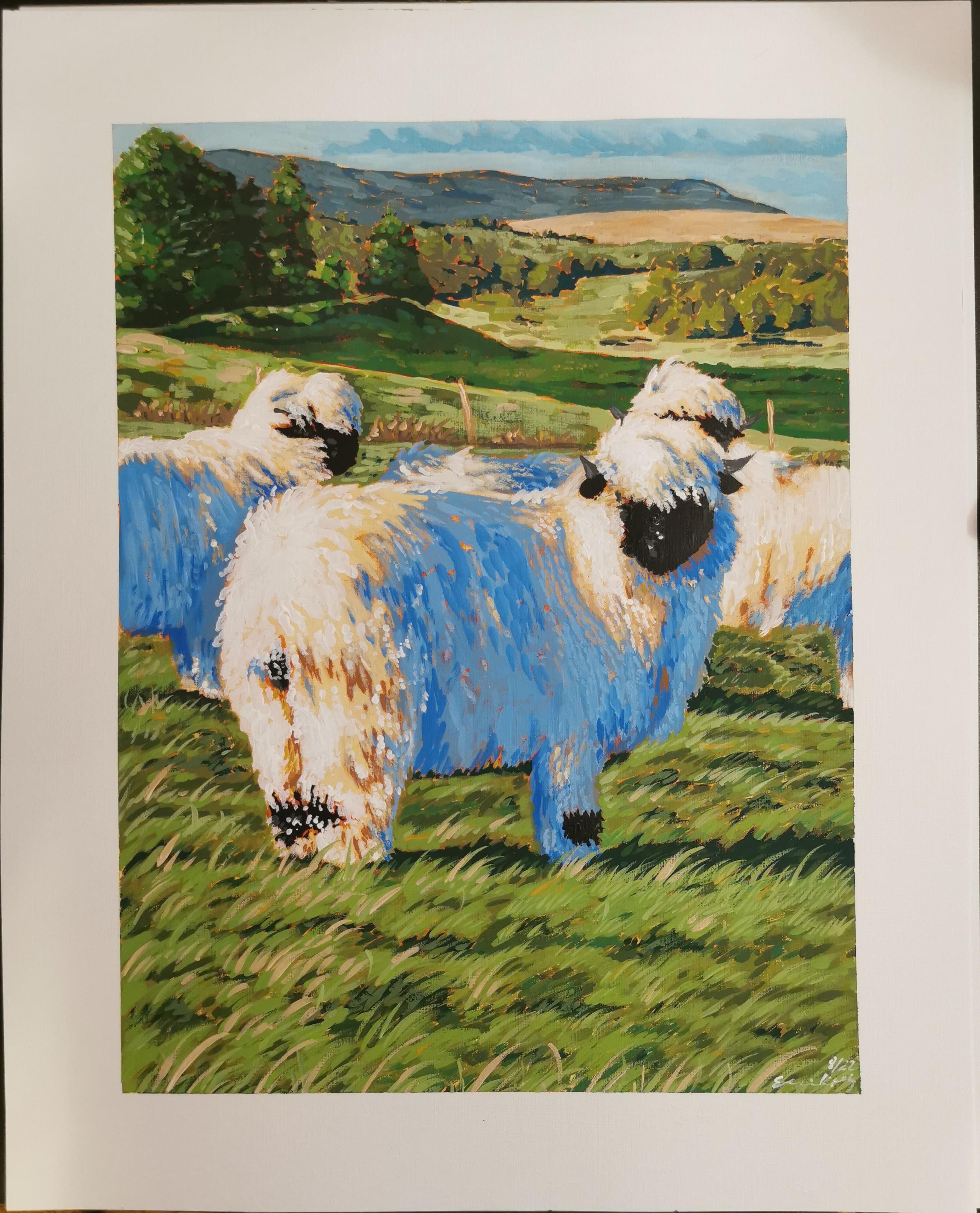 Some sheep. 12x16