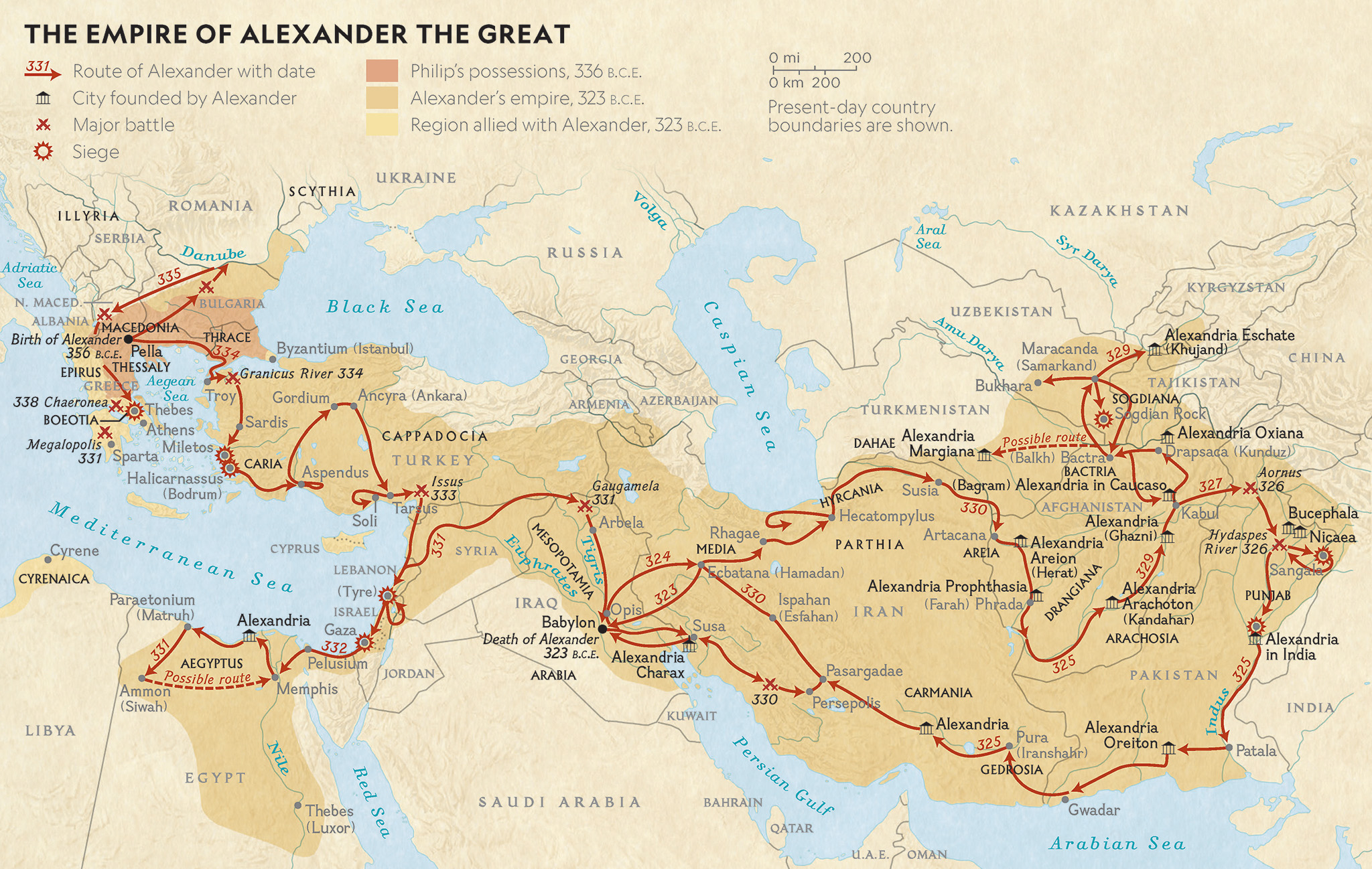 アレクサンダー大王の帝国 : r/MapPorn