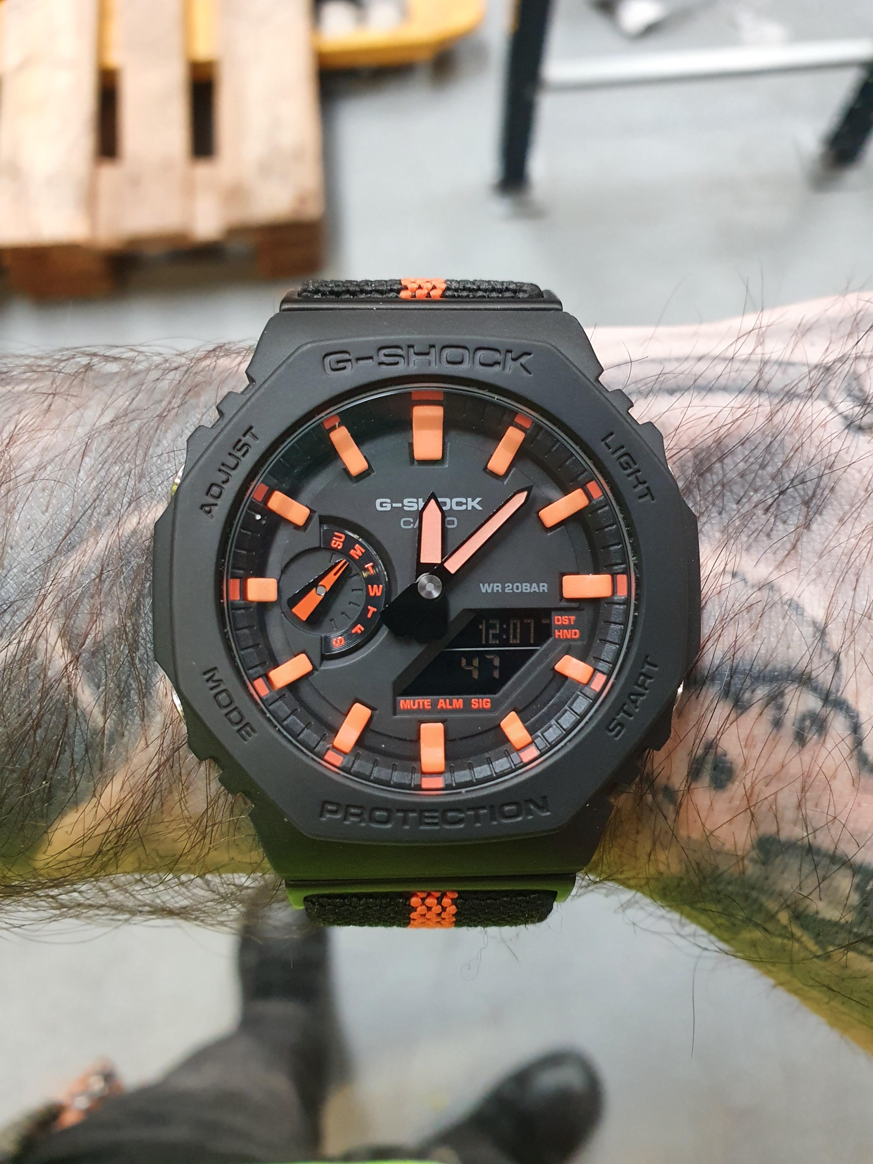 GA-2100 1A4 with extra orange : r/gshock