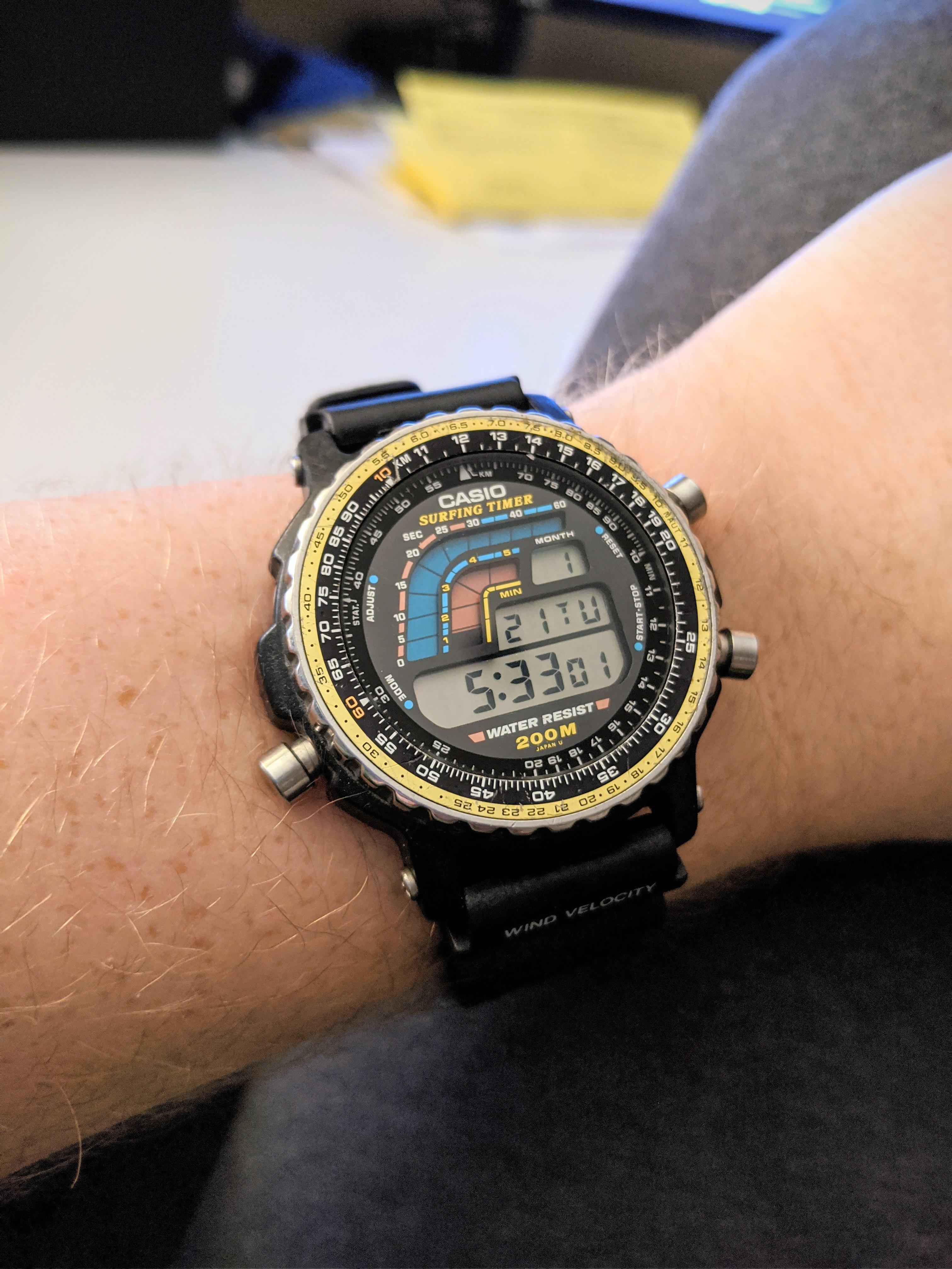 Casio] my new to me DW-403 Surfing Timer : r/Watches
