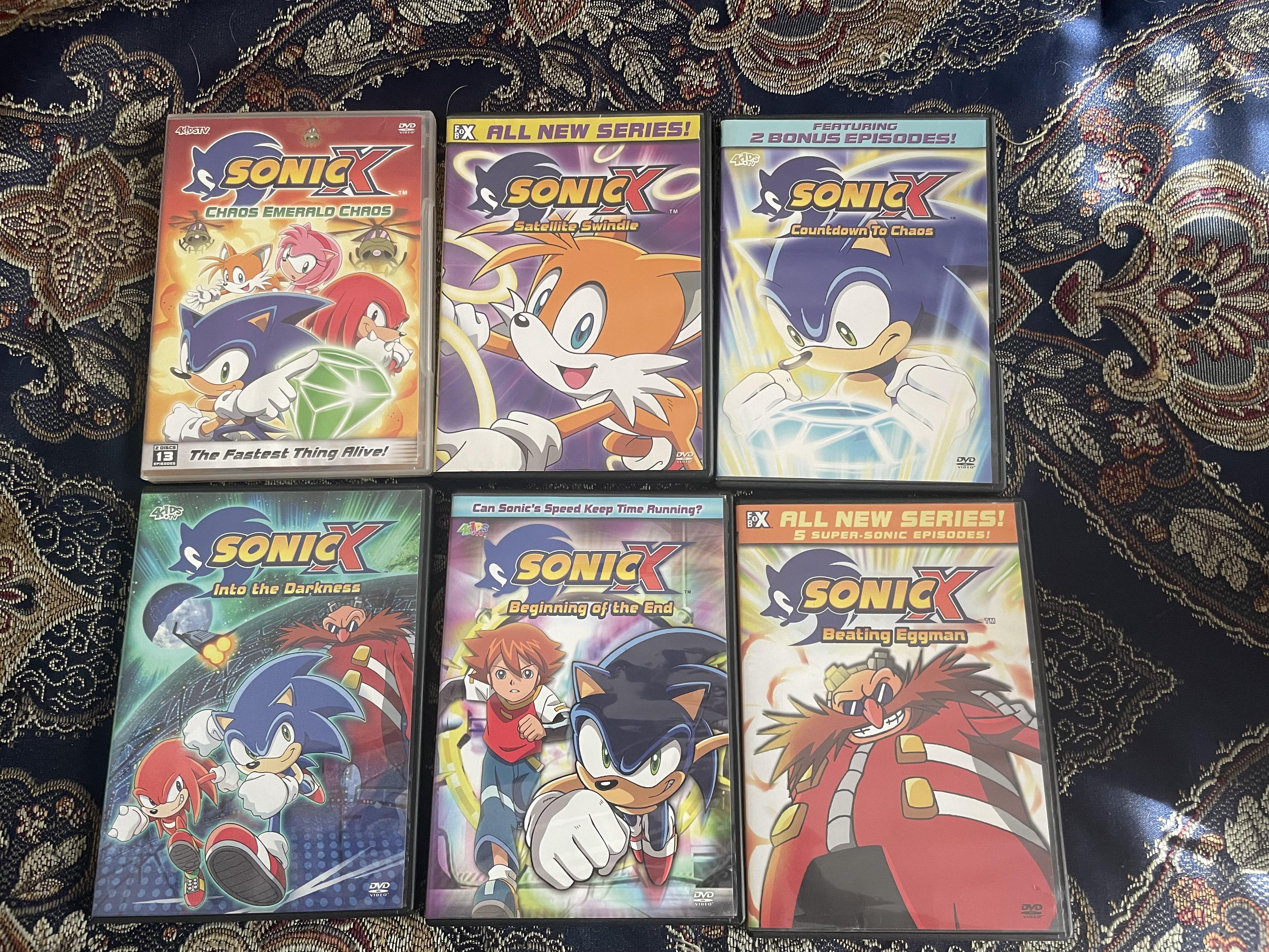 eBayで買ったソニックxのDVD。正直言って、これらがどの順番で見るべき