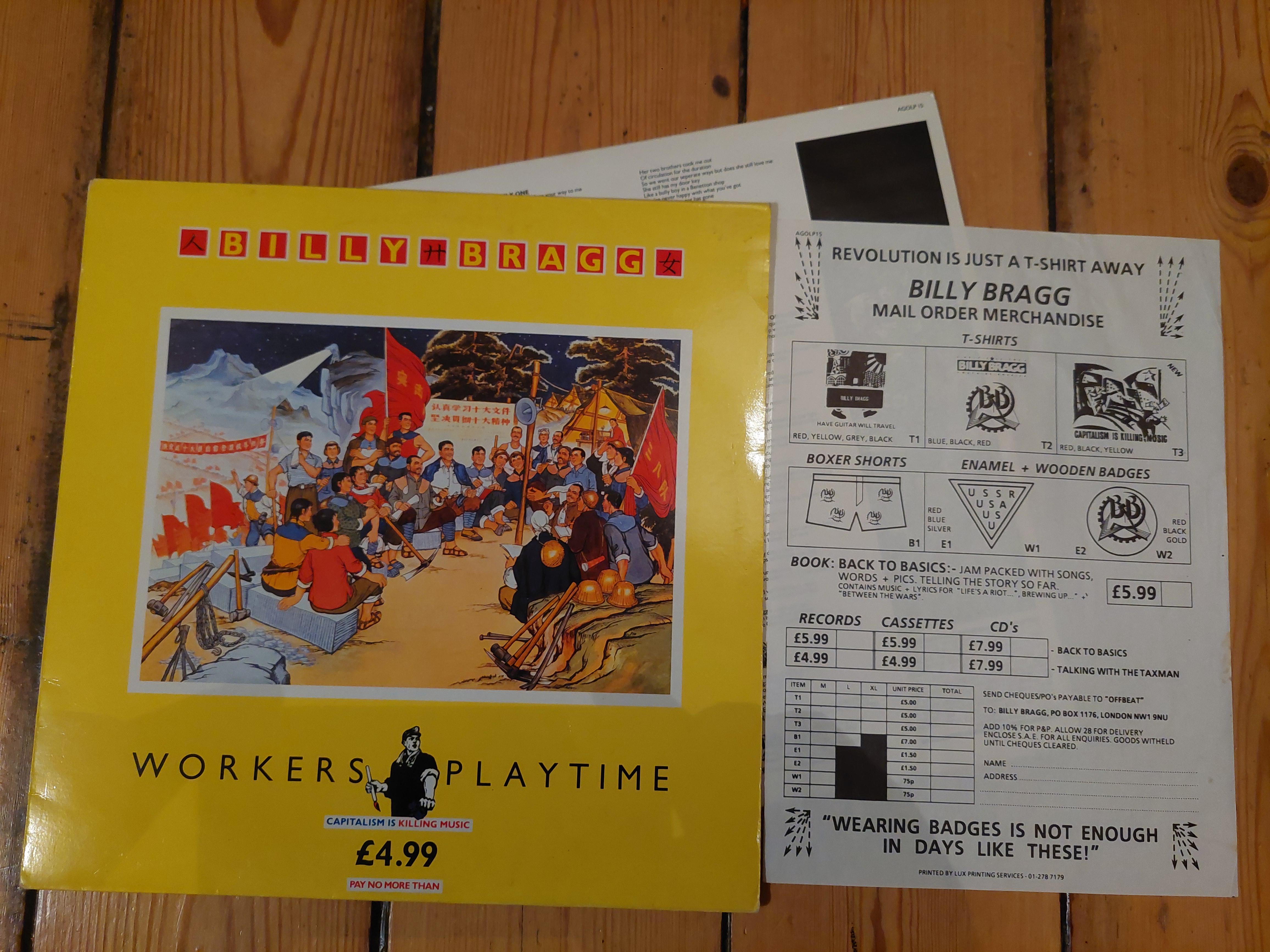 Billy Bragg - Workers Playtime (with original price insert) : r/vinyl